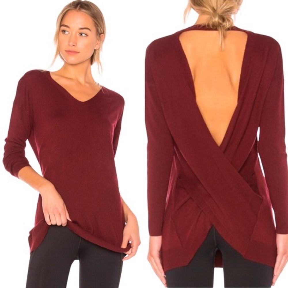 NWT REVOLVE Vimmia Shavasana Reversible Sweater Burgundy Small